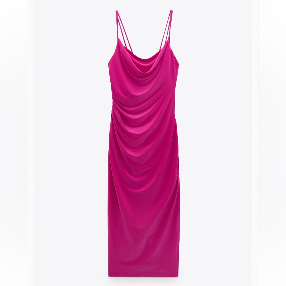 NWT Sold Out Zara Dress with Draped Neckline - Size S